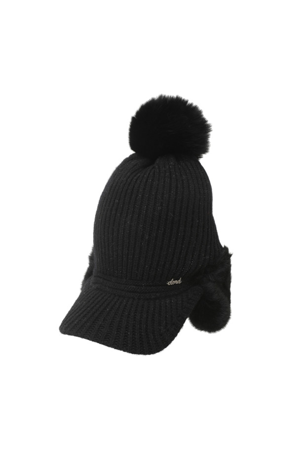 ELORD - 모자 - WOMEN KNIT MIXED HAT(Black)