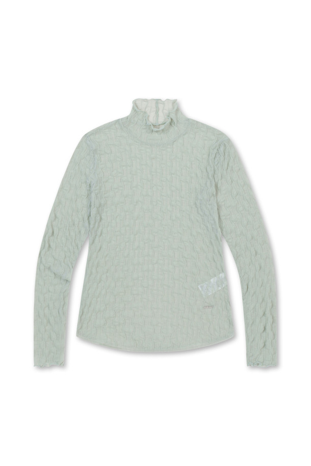 ELORD - 긴팔티셔츠 - [ONLINE EXCLUSIVE] Elysee Edit1. Pleats Highneck(Mint)