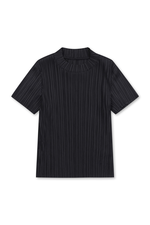 ELORD - 반팔티셔츠 - [ONLINE EXCLUSIVE] Elysee Edit3. PLEATS SHIRTS(Black)