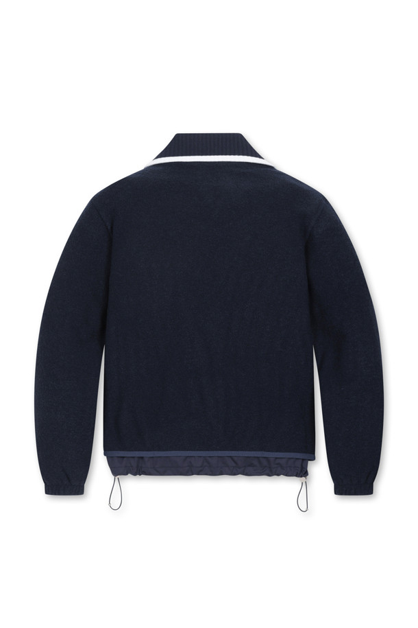 ELORD - 긴팔티셔츠 - BOUCLE WINDPROOF HALF ZIP SHIRTS(Navy)