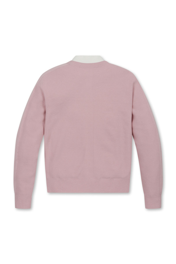 ELORD - 니트 - FAKE LAYERED WINDPROOF HIGHNECK SWEATER(Pink)