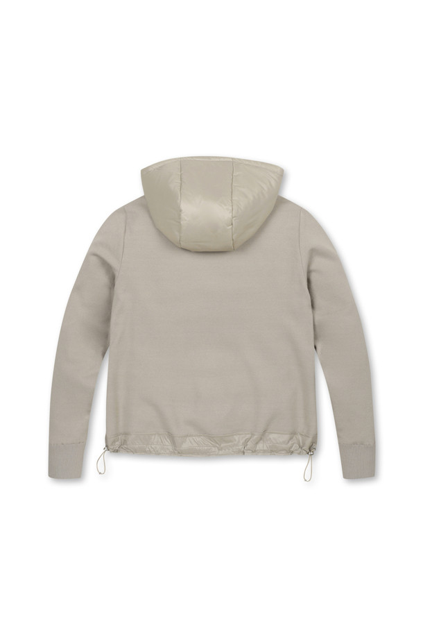 ELORD - 니트 - QUILTED HYBRID HOODIE JUMPER_series(Beige)