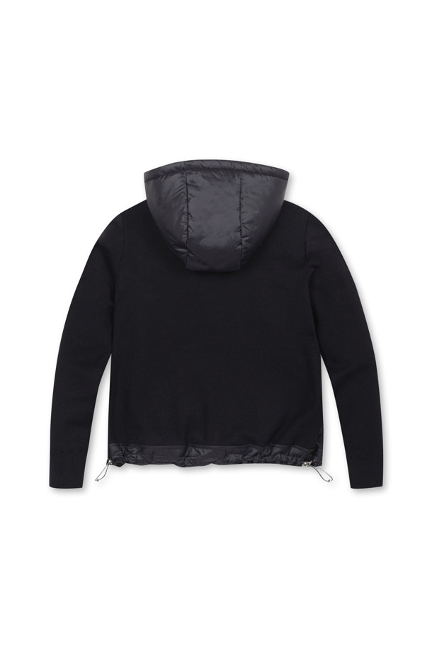 ELORD - 니트 - QUILTED HYBRID HOODIE JUMPER_series(Black)