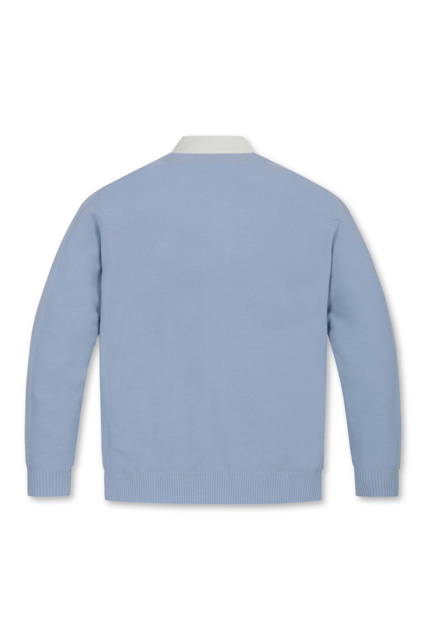 ELORD - 니트 - FAKE LAYERED WINDPROOF HIGHNECK SWEATER(Sky Blue)