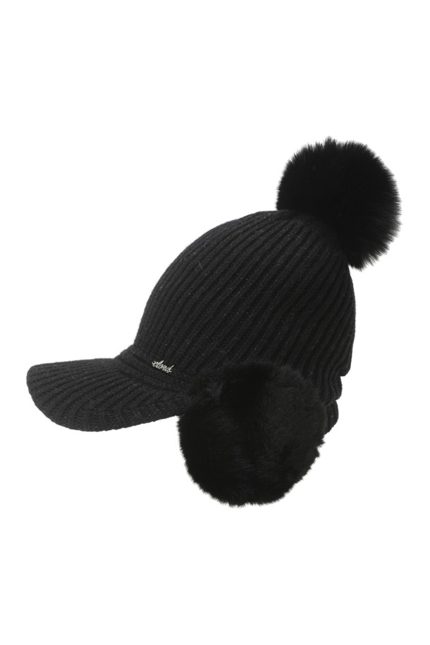 ELORD - 모자 - WOMEN KNIT MIXED HAT(Black)