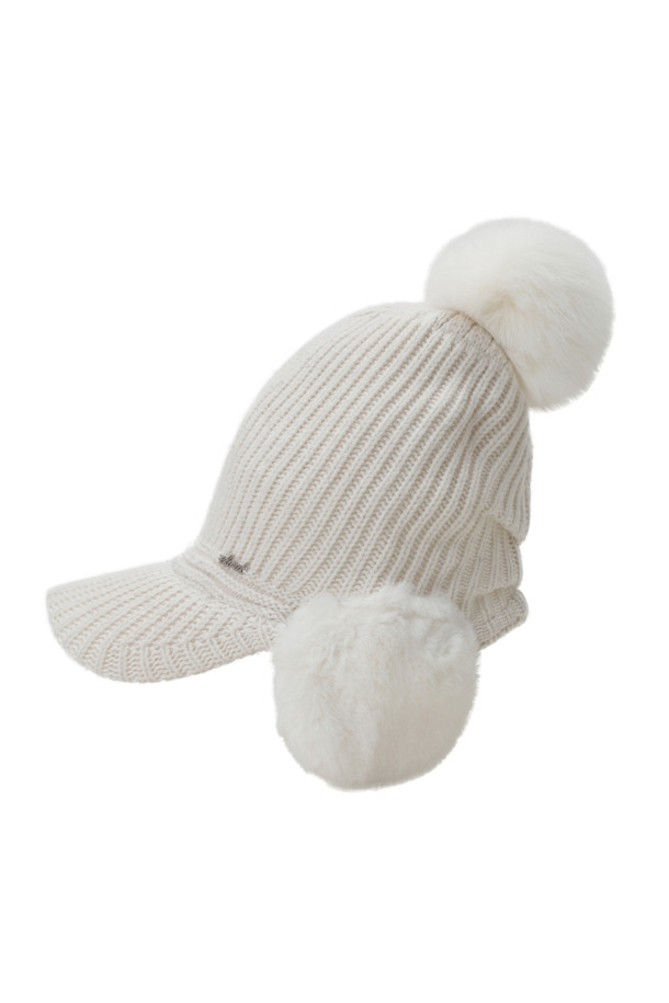 ELORD - 모자 - WOMEN KNIT MIXED HAT(Ivory)