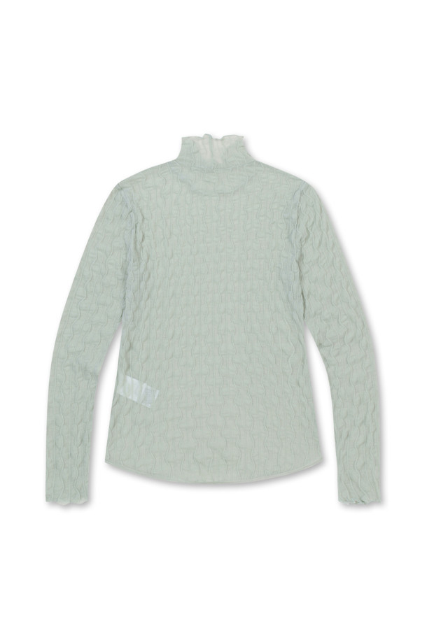 ELORD - 긴팔티셔츠 - [ONLINE EXCLUSIVE] Elysee Edit1. Pleats Highneck(Mint)