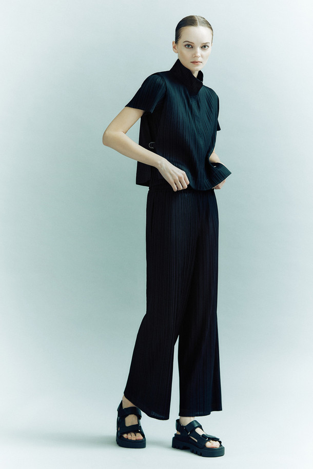 ELORD - 롱팬츠 - [ONLINE EXCLUSIVE] Elysee Edit3.PLEATS PANTS(Black)