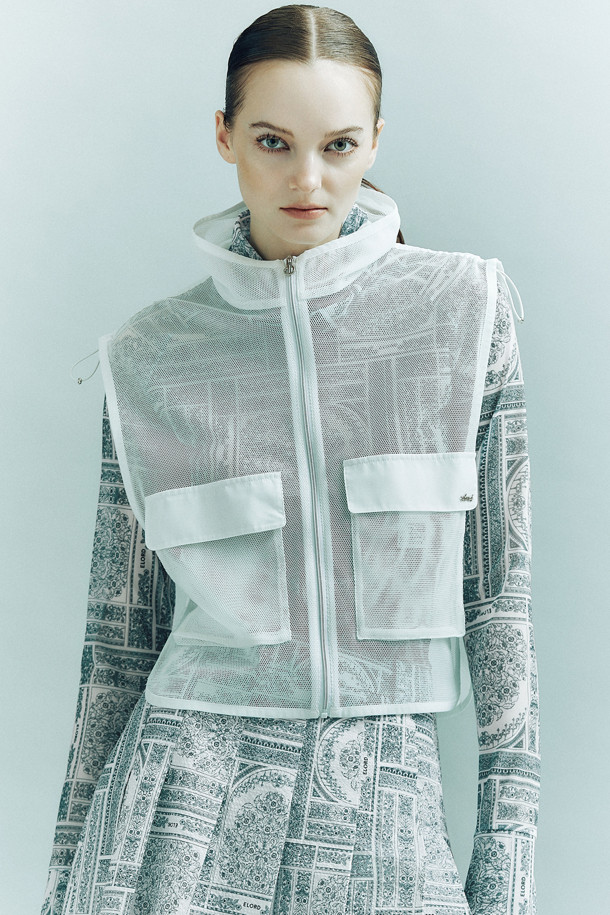 ELORD - 베스트 - [ONLINE EXCLUSIVE] Elysee Edit3. MESH HOODIE BIB(White)