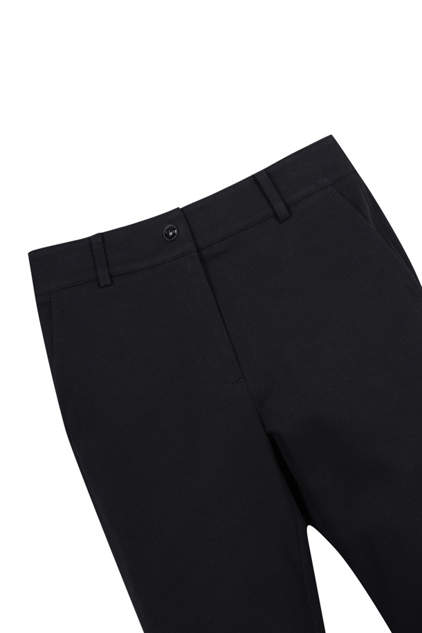 ELORD - 롱팬츠 - COTTON TOUCH WIDE BOOTSCUT PANTS(Black)