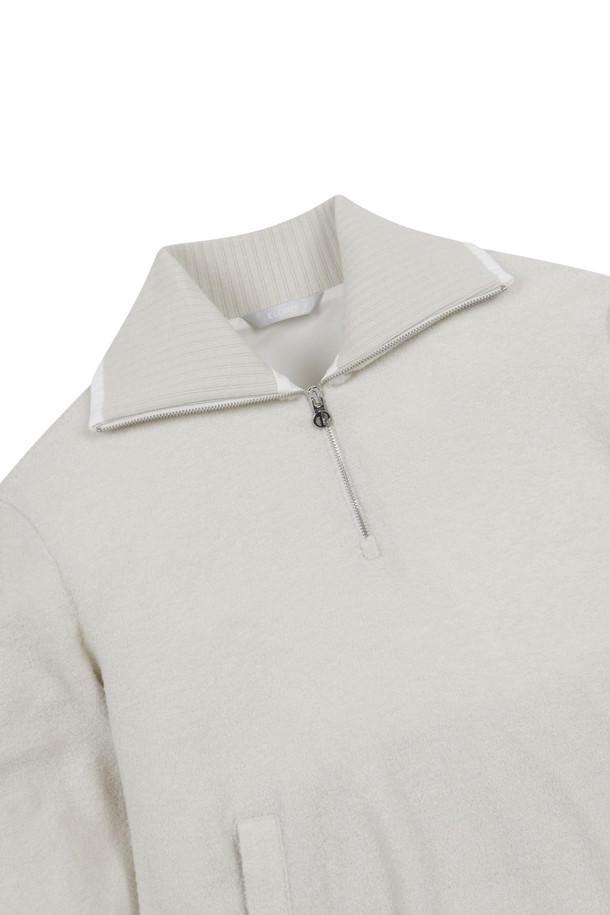 ELORD - 긴팔티셔츠 - BOUCLE WINDPROOF HALF ZIP SHIRTS(Beige)