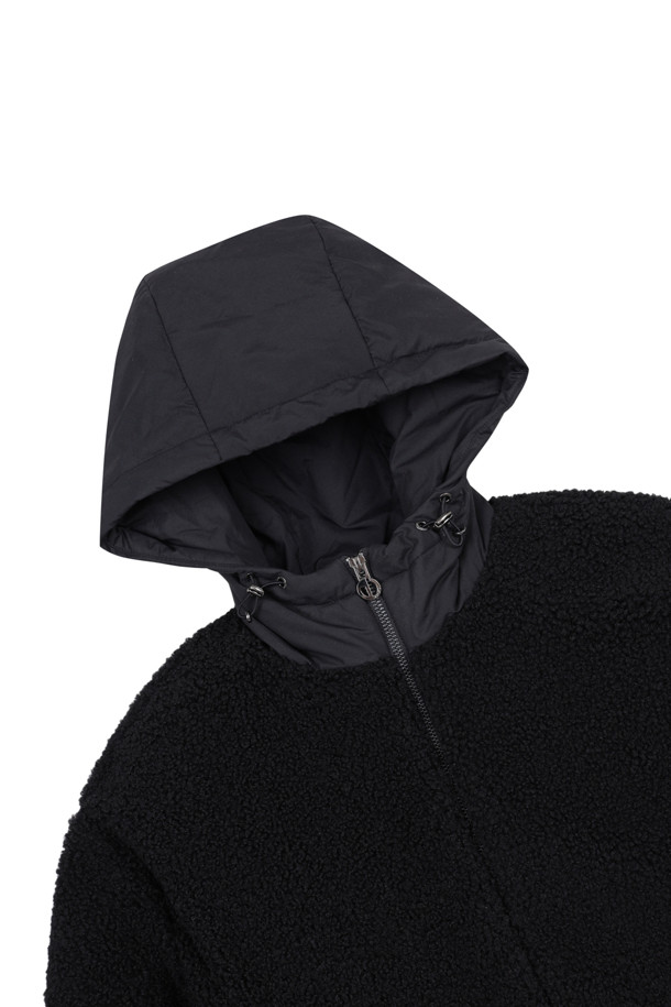 ELORD - 긴팔티셔츠 - COCOON HOODIE JUMPER(Black)