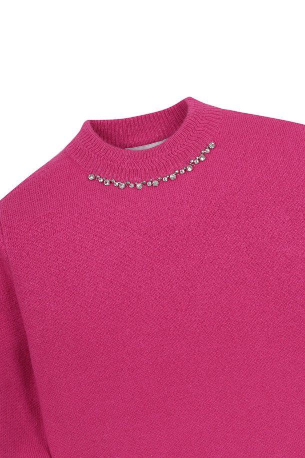 ELORD - 니트 - JEWEL VOLUME FIT SWEATER(Hot Pink)