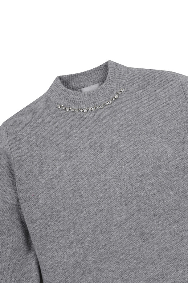 ELORD - 니트 - JEWEL VOLUME FIT SWEATER(Silver)