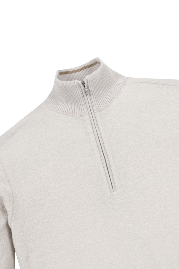 ELORD - 긴팔티셔츠 - BOUCLE WINDPROOF HALF ZIP SHIRTS(Beige)