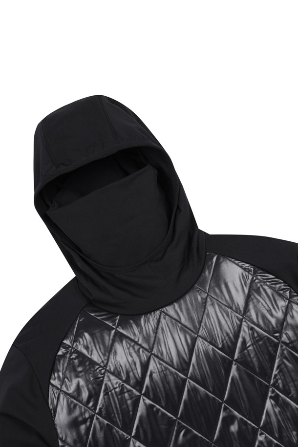 ELORD - 긴팔티셔츠 - [DEUX] MUSCLE FIT QUILTED HOODIE(Black)