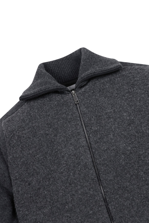 ELORD - 니트 - BOUCLE HYBRID WINDPROOF SWEATER JUMPER(Charcoal Grey)