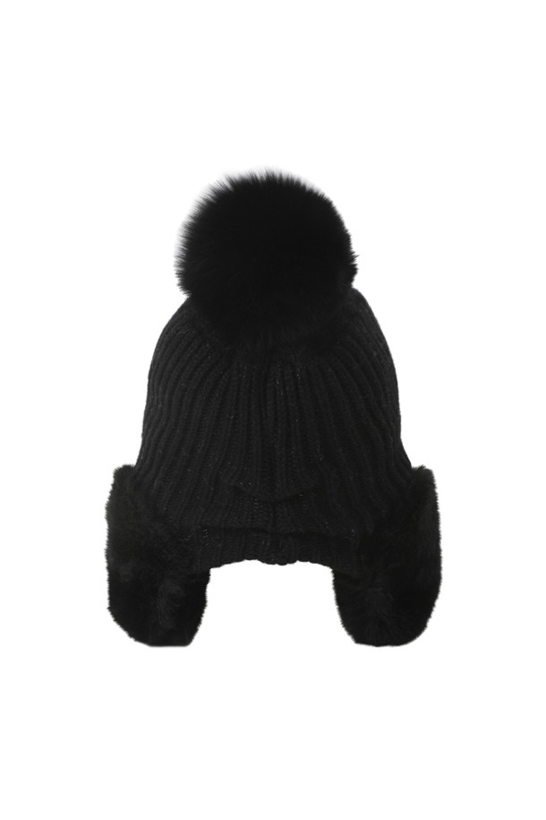 ELORD - 모자 - WOMEN KNIT MIXED HAT(Black)