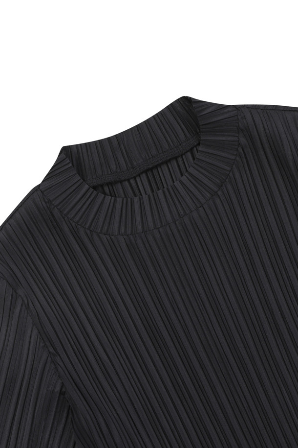 ELORD - 반팔티셔츠 - [ONLINE EXCLUSIVE] Elysee Edit3. PLEATS SHIRTS(Black)