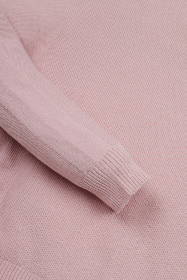 ELORD - 니트 - FAKE LAYERED WINDPROOF HIGHNECK SWEATER(Pink)