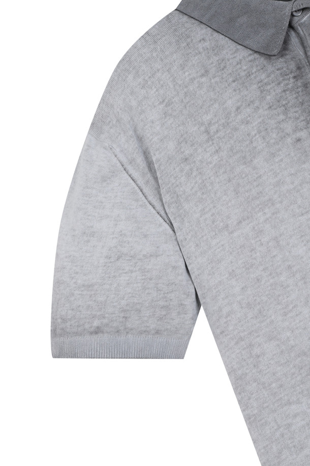 ELORD - 니트 - ICE COTTON GRADATION POLO SWEATER(Grey)