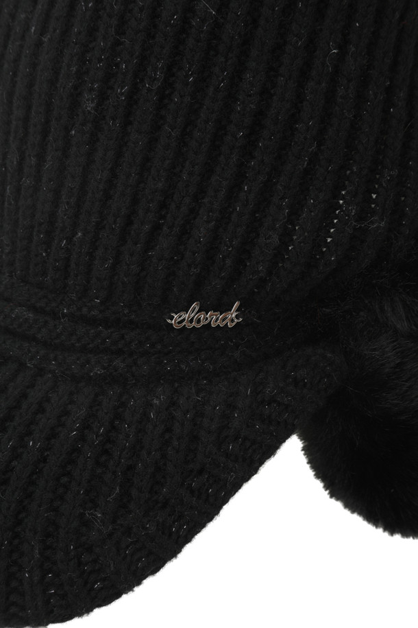 ELORD - 모자 - WOMEN KNIT MIXED HAT(Black)