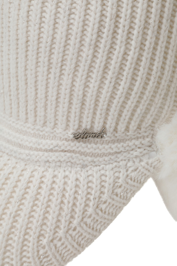 ELORD - 모자 - WOMEN KNIT MIXED HAT(Ivory)