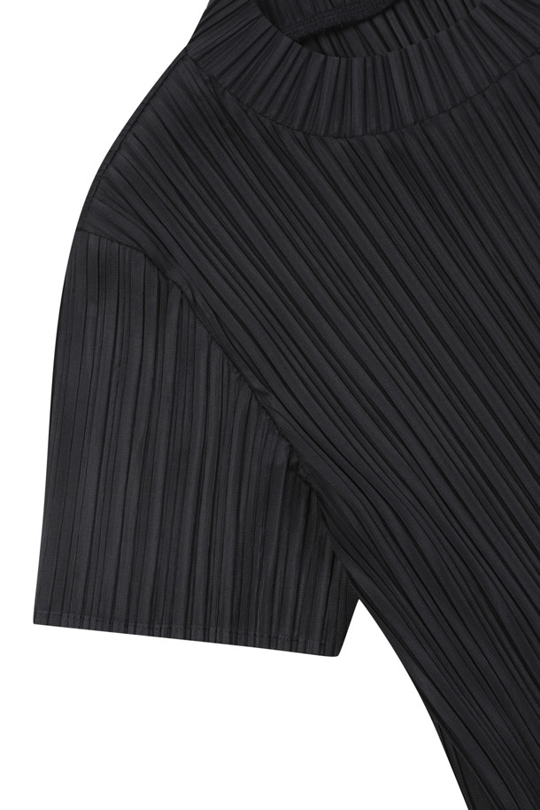 ELORD - 반팔티셔츠 - [ONLINE EXCLUSIVE] Elysee Edit3. PLEATS SHIRTS(Black)