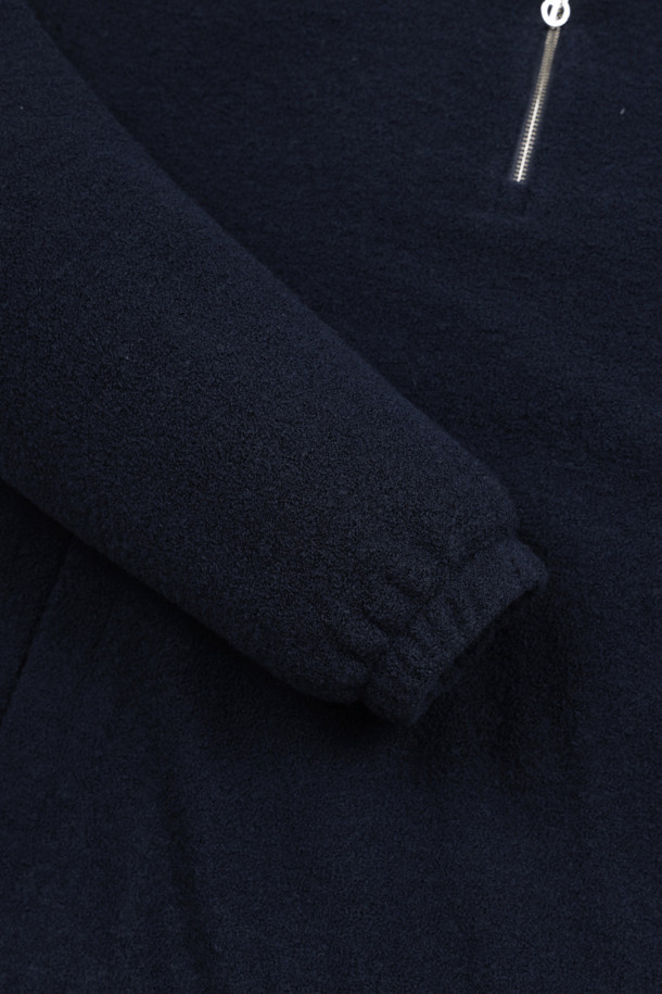 ELORD - 긴팔티셔츠 - BOUCLE WINDPROOF HALF ZIP SHIRTS(Navy)