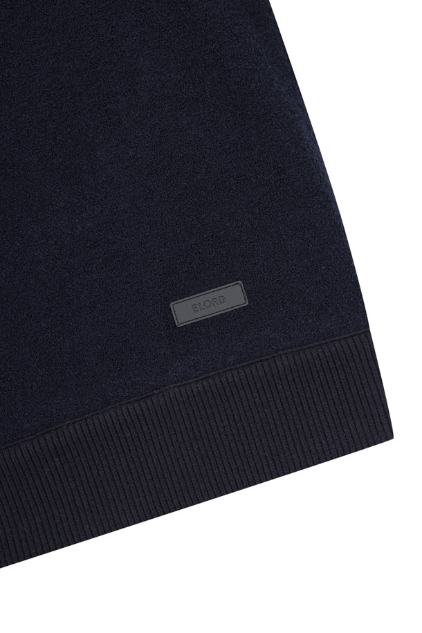 ELORD - 긴팔티셔츠 - BOUCLE WINDPROOF HALF ZIP SHIRTS(Navy)