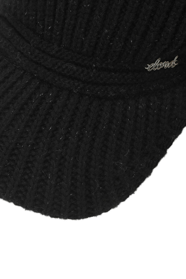 ELORD - 모자 - WOMEN KNIT MIXED HAT(Black)