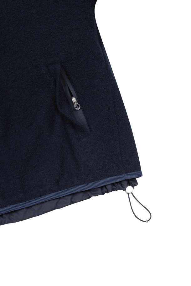 ELORD - 긴팔티셔츠 - BOUCLE WINDPROOF HALF ZIP SHIRTS(Navy)