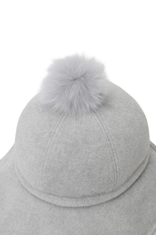 ELORD - 모자 - WOMEN BOBBLE BUCKET HAT(Melange grey)