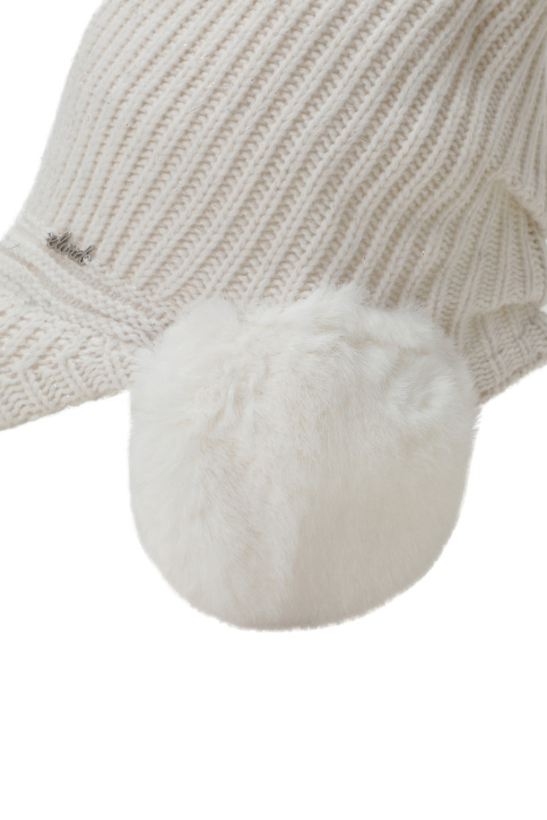 ELORD - 모자 - WOMEN KNIT MIXED HAT(Ivory)