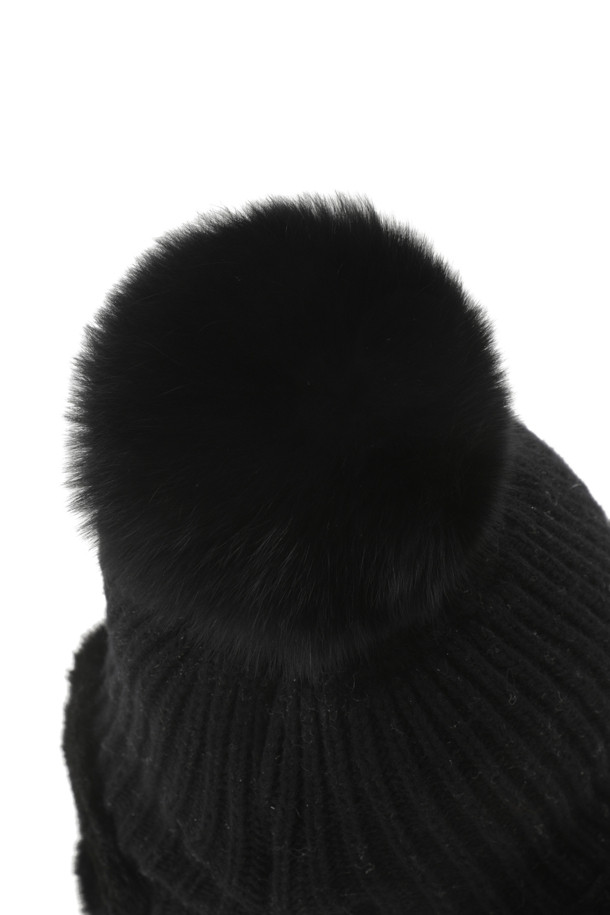 ELORD - 모자 - WOMEN KNIT MIXED HAT(Black)