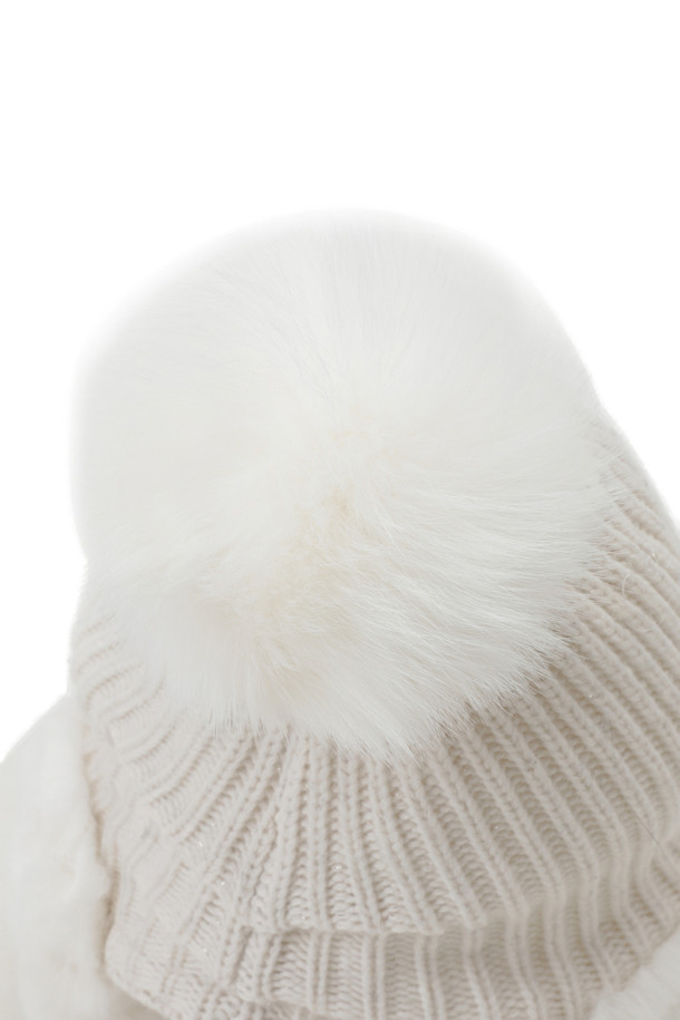 ELORD - 모자 - WOMEN KNIT MIXED HAT(Ivory)