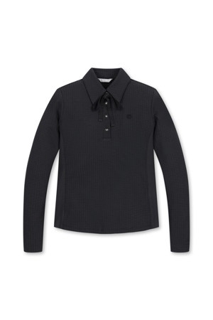 RIBBON POLO T-SHIRTS(Black)