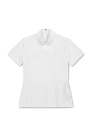 HONEYCOMB FLARE HALF ZIP-UP T-SHIRTS(White)