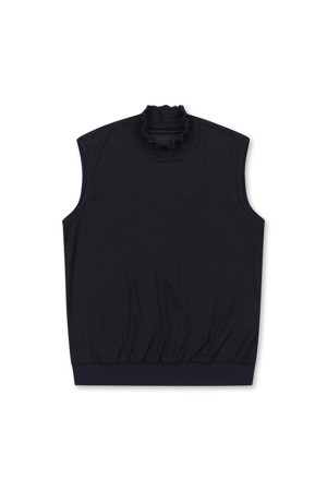 SUMMER JACQUARD HIGH NECK VEST(Navy)