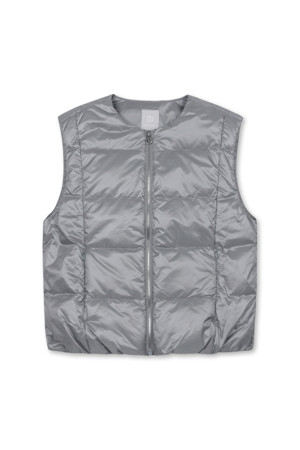 NECKLESS LIGHTWEIGHT DOWN VEST(Grey)