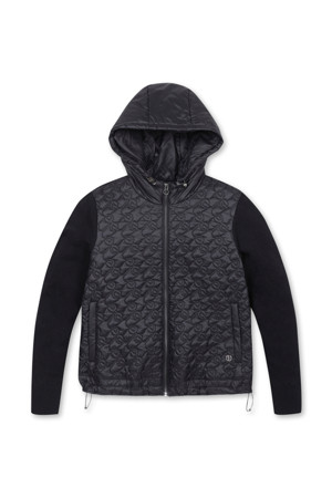 QUILTED HYBRID HOODIE JUMPER_series(Black)