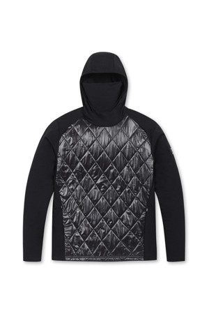 [DEUX] MUSCLE FIT QUILTED HOODIE(Black)