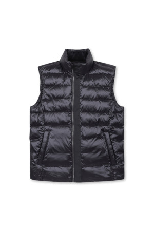 GLOSSY LIGHTWEIGHT DOWN VEST(Black)