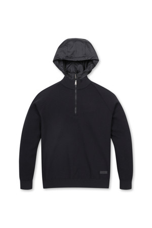 WINDPROOF HALF ZIP SWEATER(Black)