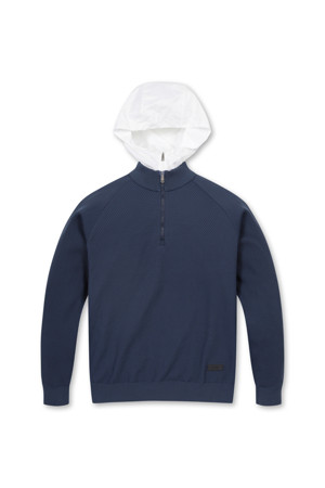 WINDPROOF HALF ZIP SWEATER(Blue)