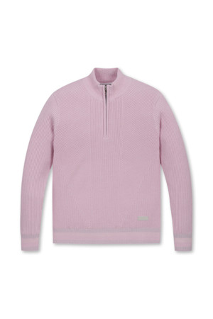 FANCY HALF ZIP SWEATER(Pink)