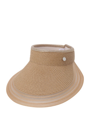 NATURAL RAFFIA COZY AIR BAND VISOR