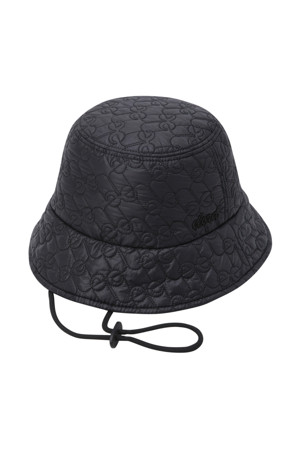 WOMEN QUILTED BUCKET HAT(Black)