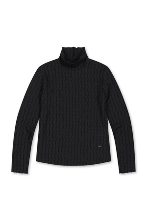 [ONLINE EXCLUSIVE]  ELYSEE Edit6. Soft Wavy Highneck(Black)