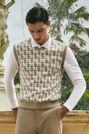 ED PATTERN SWEATER VEST(Beige)